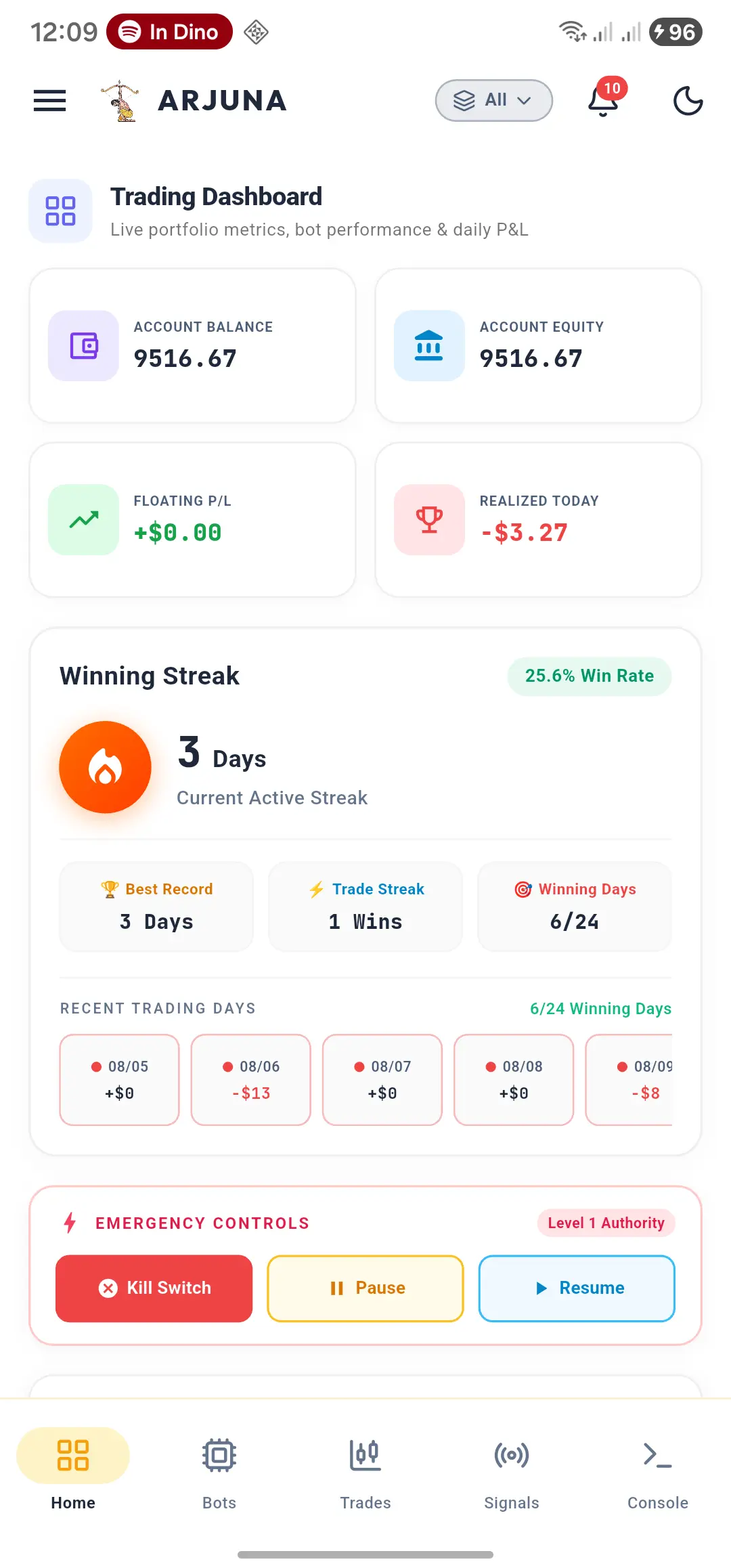 ArjunaFx Mobile App — Remote MetaTrader EA bot control and live copy trading